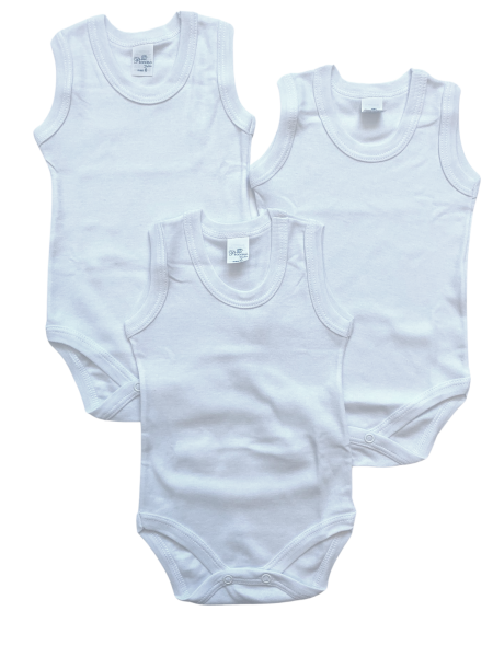 body neonato smanicato in cotone Bianco Taglia 9-12 mesi