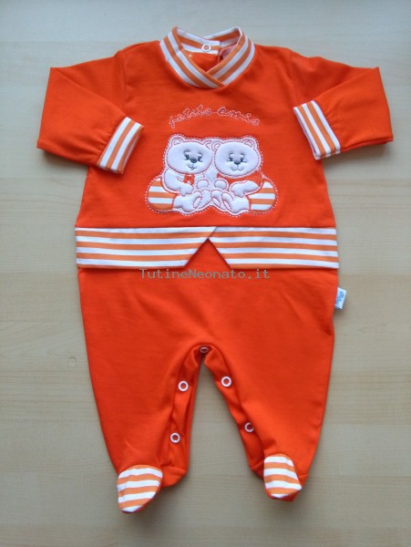 tutina neonato in jersey petits amis Arancio 3-6 mesi