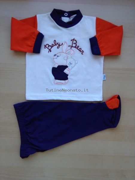 tutina completo in cotone baby bear  Arancio Taglia 1-3 mesi