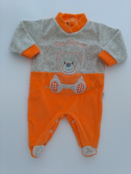 tutina in ciniglia orso the bears  Arancio 3-6 mesi