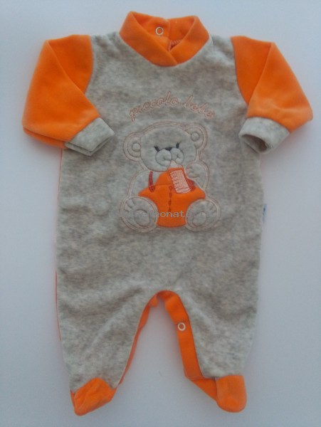 tutina in ciniglia orsetto piccolo bebe Arancio 6-9 mesi