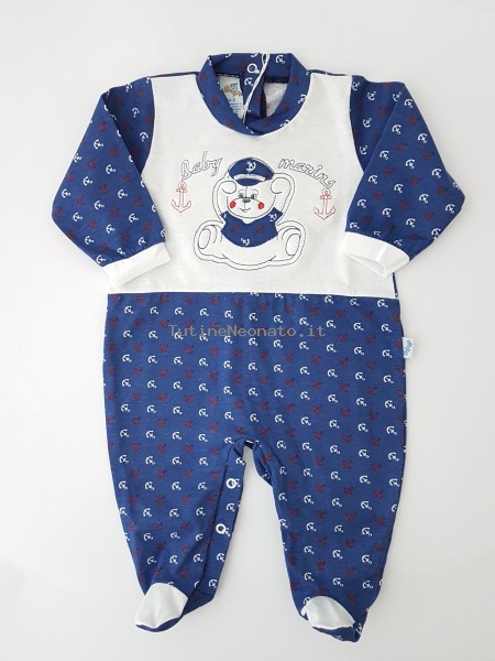 tutina cotone jersey baby marins  Blu 1-3 mesi