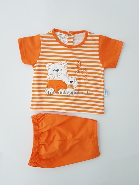 tutina completo cotone jersey orsi baby  Arancio 0-1 mese