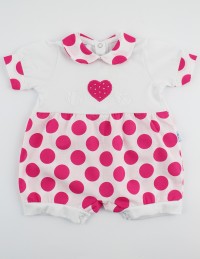 Immagine tutina pagliaccetto cuori e pois