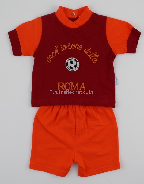 tutina completo in cotone tifoso roma  Rosso Taglia 1-3 mesi