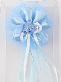 Immagine coccarda nascita sopraculla pois e strass