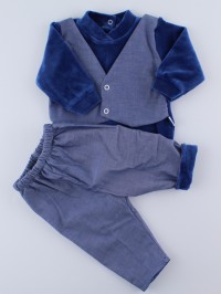 Immagine tutina completo in ciniglia gilet in tessuto