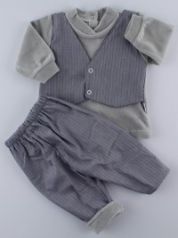 Immagine tutina completo in ciniglia gilet in tessuto