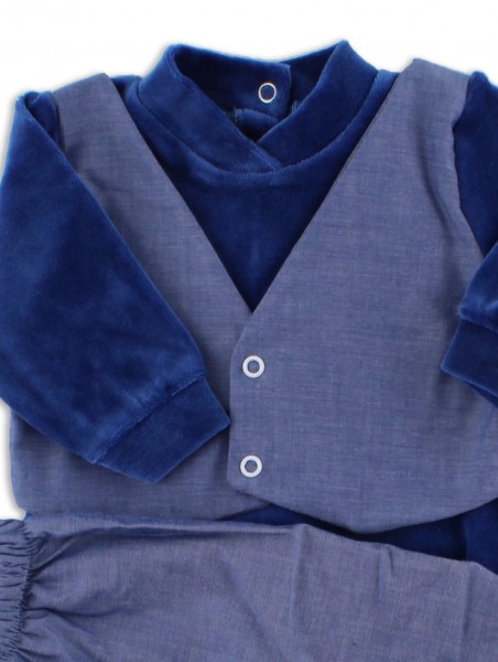 tutina completo in ciniglia gilet in tessuto  2