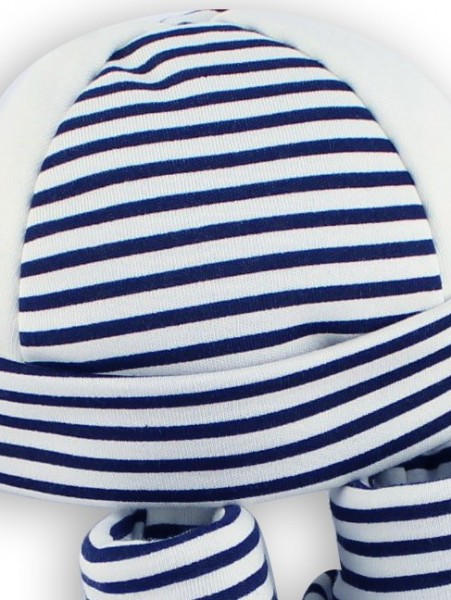 cappello e scarpine cotone righe 2