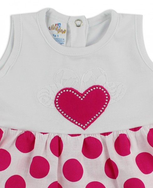 tutina vestina cotone cuore e pois  3