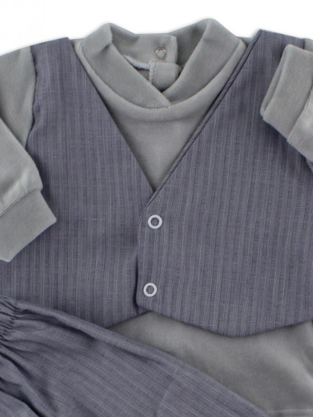 tutina completo in ciniglia gilet in tessuto 2