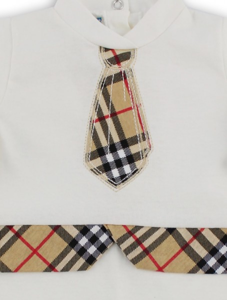 tutina in jersey cravatta scozzese  3