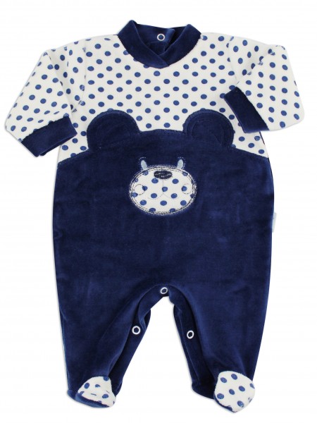 tutina in ciniglia l\'orso e pois  Blu Taglia 0-1 mese