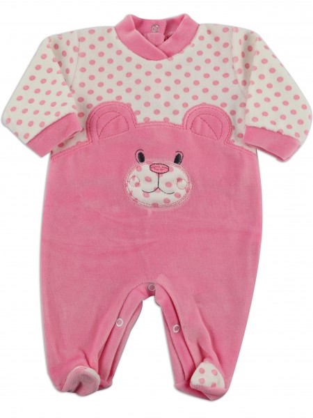 tutina in ciniglia l\'orso e pois  Rosa corallo Taglia 6-9 mesi