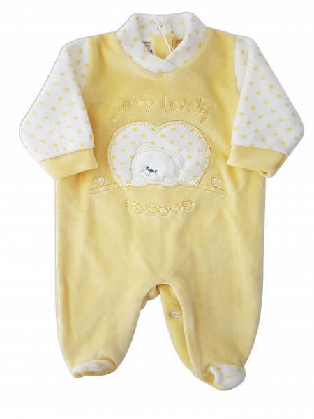 tutina in ciniglia orsetto sweety lovely di  Giallo 0-1 mese