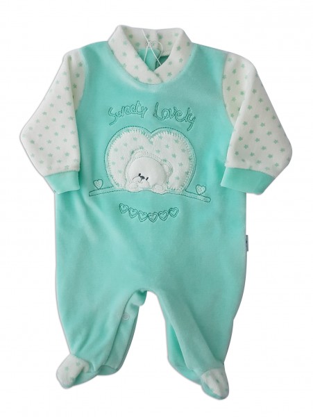 tutina in ciniglia orsetto sweety lovely di  Verde 0-1 mese