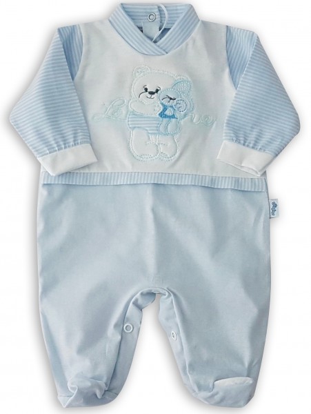 tutina cotone jersey love  Celeste 3-6 mesi