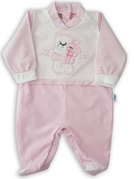 tutina cotone jersey love  Rosa 0-1 mese