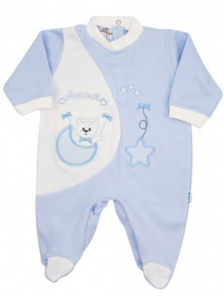 tutina cotone interlock amour stelle e luna  Celeste Taglia 0-1 mese