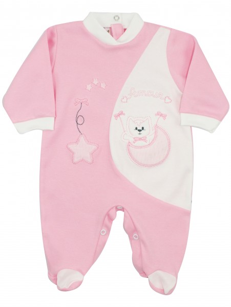 tutina cotone interlock amour stelle e luna  Rosa Taglia 0-1 mese