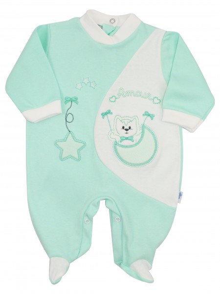 tutina cotone interlock amour stelle e luna  Verde Taglia 0-1 mese