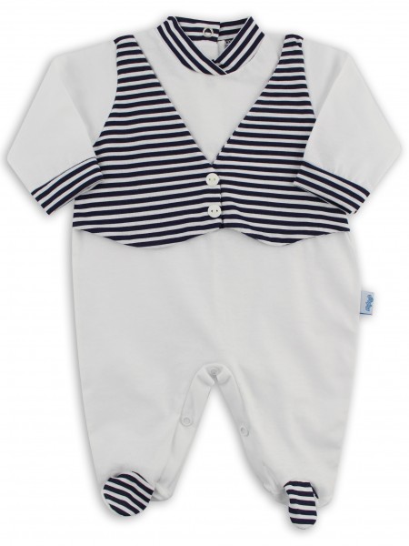 tutina in jersey gilet righe  Bianco Taglia 3-6 mesi