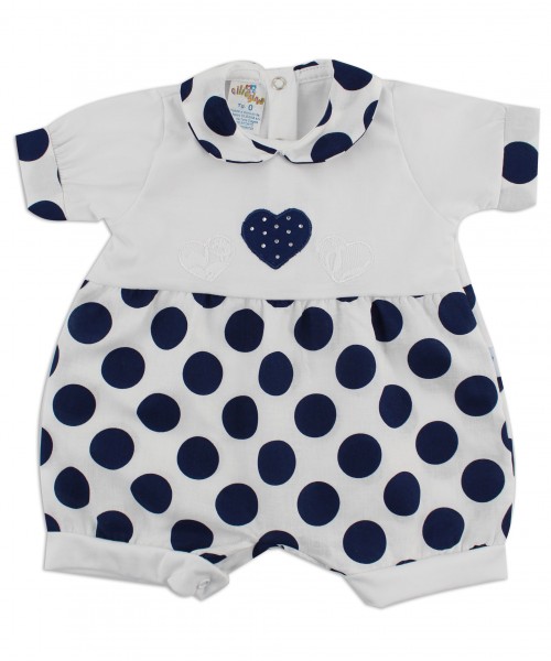 tutina pagliaccetto cuori e pois  Blu Taglia 0-1 mese