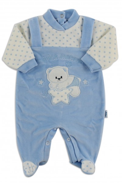 tutina in ciniglia dolce mamma  Celeste Taglia 3-6 mesi
