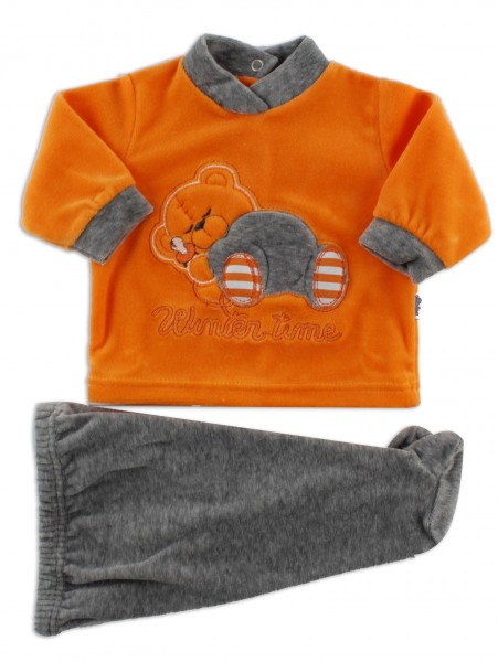 tutina completo in ciniglia winter time  Arancio Taglia 0-1 mese