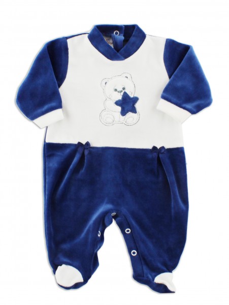 tutina in ciniglia orsetto e stella  Blu Taglia 0-1 mese