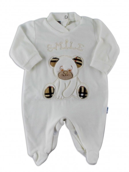 tutina ciniglia smile scozzese  Bianco panna Taglia 0-1 mese