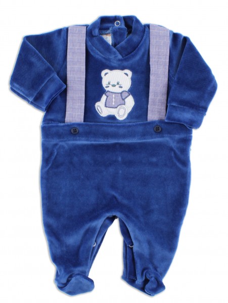 tutina in ciniglia orsetto elegante Blu Taglia 0-1 mese