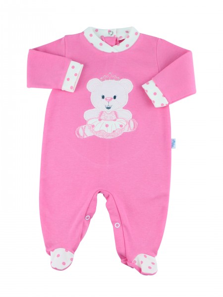 Tutina neonata cotone interlock Ballerina rosa corallo 3-6 mesi