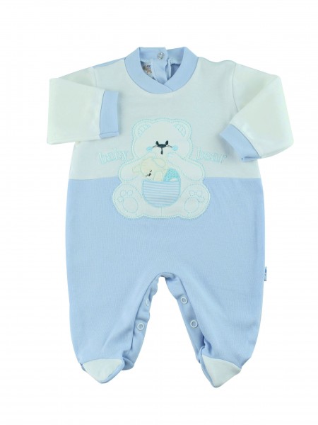 tutina cotone interlock baby bear  Celeste Taglia 6-9 mesi