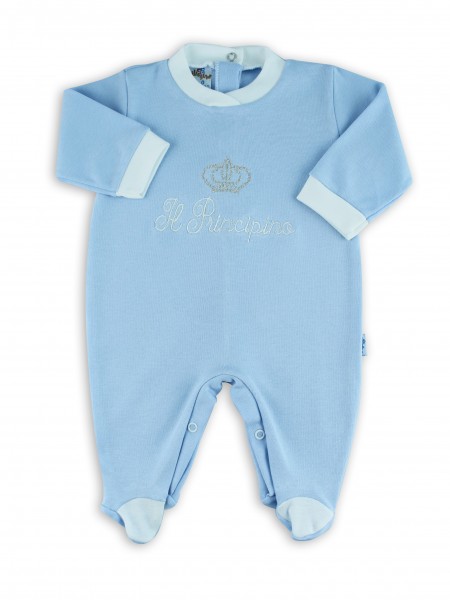 tutina cotone interlock piccoli principi  Celeste Taglia 1-3 mesi