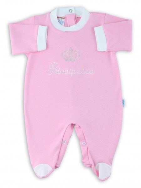 tutina cotone interlock piccoli principi  Rosa Taglia 3-6 mesi