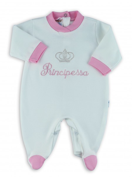 tutina interlock piccoli principi panna  Rosa Taglia 3-6 mesi