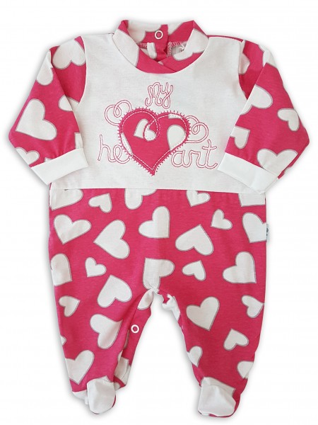 tutina cotone jersey my heart  Rosa corallo 1-3 mesi