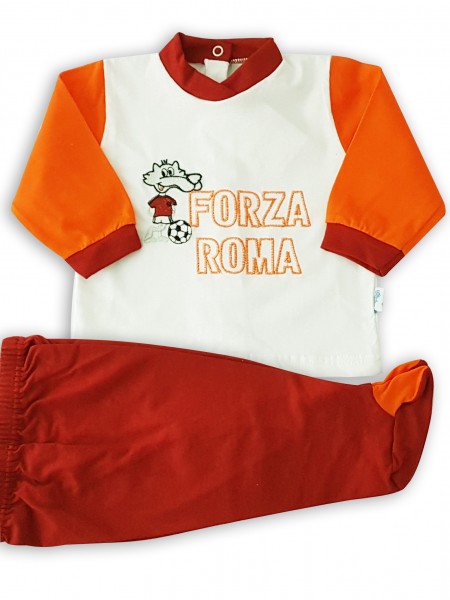 tutina completo in cotone forza roma  Rosso Taglia 00