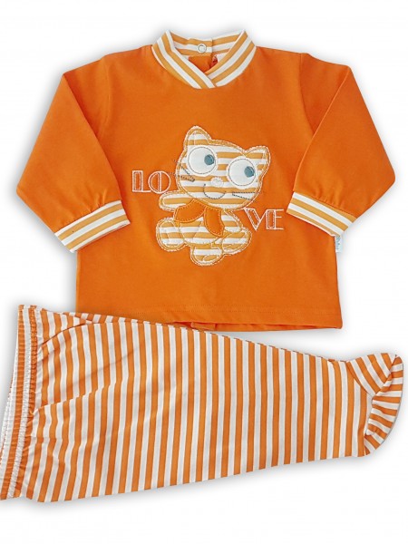 tutina completo in cotone love  Arancio Taglia 0-1 mese