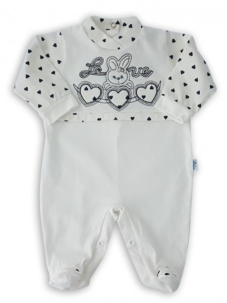 tutina cotone jersey coniglietta love  Blu 1-3 mesi