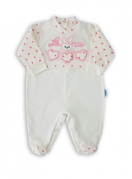 tutina cotone jersey coniglietta love  Rosa corallo 3-6 mesi