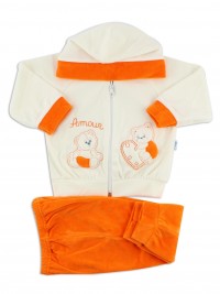 Tutina completo con cappuccio in ciniglia orsetti amour.