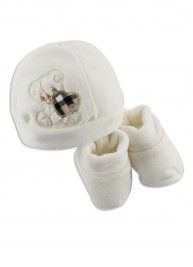 Immagine cappello e scarpine ciniglia orsetto e cuore