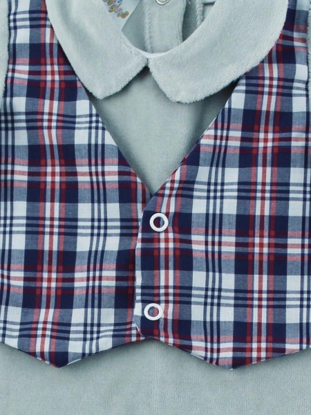 tutina ciniglia gilet tessuto scozzese 3