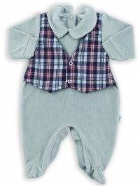 tutina ciniglia gilet tessuto scozzese