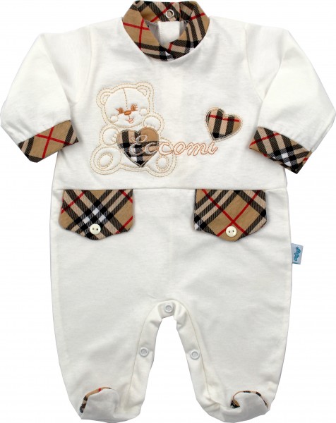 tutina cotone jersey orsacchiotto eccomi  Bianco panna Taglia 0-1 mese