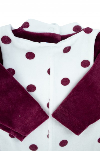 Tutina con salopette a pois 3