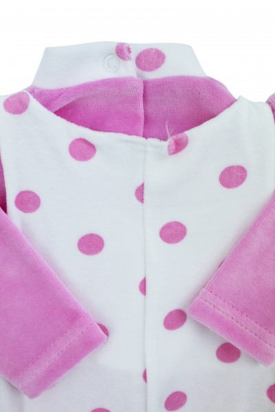 Tutina con salopette a pois 3